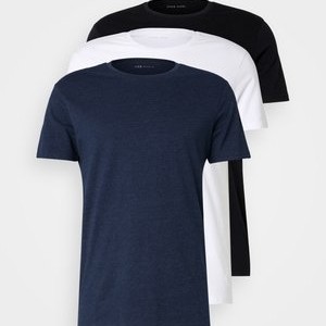 3 PACK - Basic T-shirt - black/white/blue 3 PACK - Basic T-shirt - black/white/blue