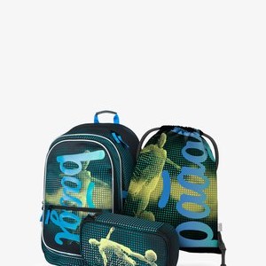 3 SET ERGONOMISCHE - FOOTBALL - School bag - grün 3 SET ERGONOMISCHE - FOOTBALL - School bag - grün