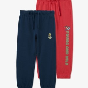 2 PACK JOGGERS WITH DRAWSTRING AND PRINT - Tracksuit bottoms - blue/red 2 PACK JOGGERS WITH DRAWSTRING AND PRINT - Tracksuit bottoms - blue/red
