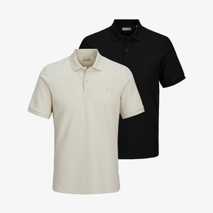 2ER PACK - Polo shirt - schwarz   beige 2ER PACK - Polo shirt - schwarz   beige