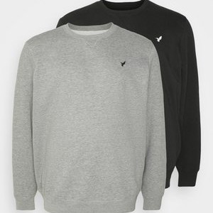 2 PACK - Sweatshirt - black/mottled grey 2 PACK - Sweatshirt - black/mottled grey