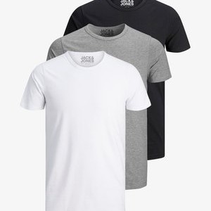 3 PACK O-NECK - Basic T-shirt - black/white/grey 3 PACK O-NECK - Basic T-shirt - black/white/grey