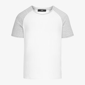 ROUND NECK COLLOR BLOCK A S - Basic T-shirt - weiß ROUND NECK COLLOR BLOCK A S - Basic T-shirt - weiß