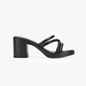 CON EFECTO MADERA - Heeled mules - black CON EFECTO MADERA - Heeled mules - black