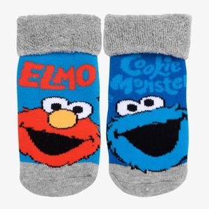 PACK OF 2 KRÜMELMONSTER ELMO - UNISEX ABS RUTSC - Socks - blau/grau PACK OF 2 KRÜMELMONSTER ELMO - UNISEX ABS RUTSC - Socks - blau/grau