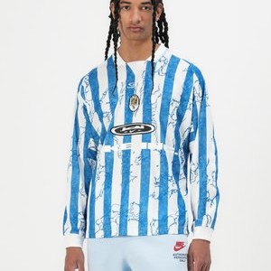 Long sleeved top - psychic blue/armory blue/white