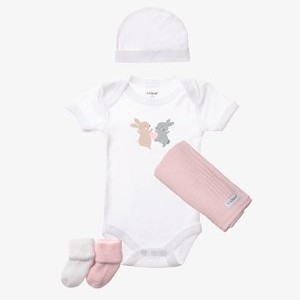 SET 5 TEILIG HASE - Baby gifts - weiss rosa SET 5 TEILIG HASE - Baby gifts - weiss rosa