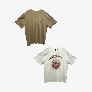 2ER PACK GESCHNITTEN RUNDHALS KURZARM - Print T-shirt - rot/braun