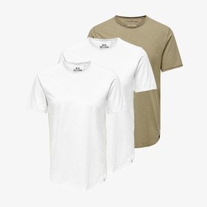 3ER PACK - Basic T-shirt - weiß   weiß   beige