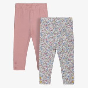 2 PACK - Leggings - Trousers - pink ditsy floral 2 PACK - Leggings - Trousers - pink ditsy floral