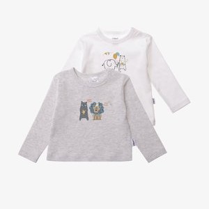 2 PACK - Long sleeved top - grau weiss 2 PACK - Long sleeved top - grau weiss
