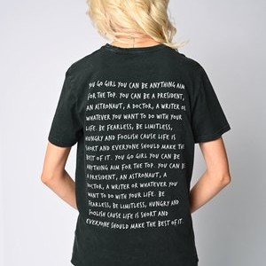 YOU GO GIRL BACK HEAVYWEIGHT - Print T-shirt - washed black YOU GO GIRL BACK HEAVYWEIGHT - Print T-shirt - washed black