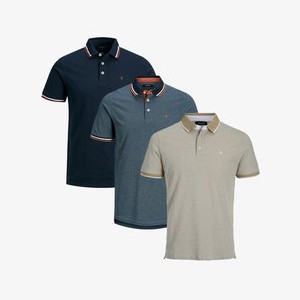 3ER PACK  - Polo shirt - dunkeblau blau beige 3ER PACK  - Polo shirt - dunkeblau blau beige