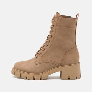 Platform ankle boots - camel