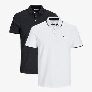 2ER PACK PAULOS SLIM FIT - Polo shirt - schwarz weiß 2ER PACK PAULOS SLIM FIT - Polo shirt - schwarz weiß