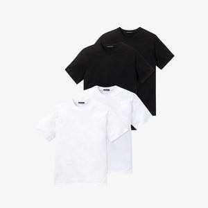 4-PACK AMERICAN - Basic T-shirt - schwarz-weiss