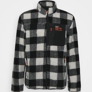 LITHARO - Fleece jacket - ecru/jet black/orange
