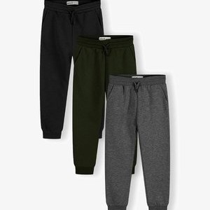 3 PACK JOG  - Tracksuit bottoms - black khaki dark grey