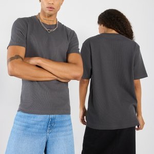 BASIC RIB T SHIRT UNISEX - Basic T-shirt - forged iron BASIC RIB T SHIRT UNISEX - Basic T-shirt - forged iron