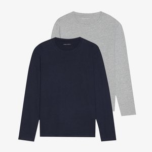 2 PACK - Long sleeved top - dark blue/grey 2 PACK - Long sleeved top - dark blue/grey