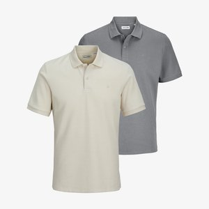 2ER PACK - Polo shirt - beige grau 2ER PACK - Polo shirt - beige grau