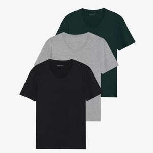 3 PACK  - Basic T-shirt - black/grey/green 3 PACK  - Basic T-shirt - black/grey/green