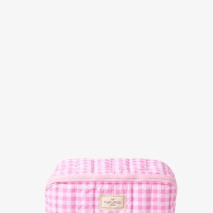 FLAT LAY MAKEUP BOX BAG - Wash bag - pink gingham FLAT LAY MAKEUP BOX BAG - Wash bag - pink gingham