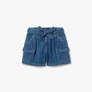 WITH CARGO POCKETS. - Denim shorts - medium wash WITH CARGO POCKETS. - Denim shorts - medium wash