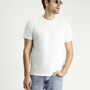 CREW NECK REGULAR FIT SOLID COLOR - Basic T-shirt - white CREW NECK REGULAR FIT SOLID COLOR - Basic T-shirt - white