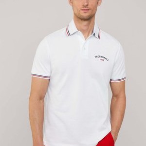 CHEST PRINT - Polo shirt - white CHEST PRINT - Polo shirt - white