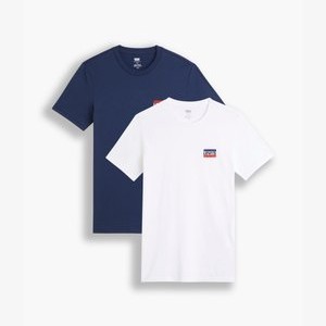 2 PACK - Basic T-shirt - white/blue 2 PACK - Basic T-shirt - white/blue