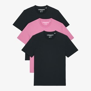 3ER MULTIPACK - Basic T-shirt - black bubble pink 3ER MULTIPACK - Basic T-shirt - black bubble pink