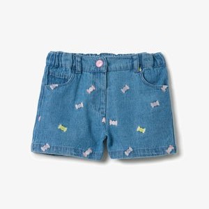 WITH CANDY EMBROIDERY - Denim shorts - blue WITH CANDY EMBROIDERY - Denim shorts - blue