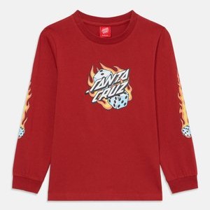 YOUTH FLAMING DICE DOT UNISEX - Long sleeved top - dark rust YOUTH FLAMING DICE DOT UNISEX - Long sleeved top - dark rust