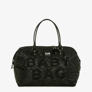 BABY BAG EMBROIDERED PUFFY SHOULDER DIAPER BAG - Baby changing bag - schwarz BABY BAG EMBROIDERED PUFFY SHOULDER DIAPER BAG - Baby changing bag - schwarz
