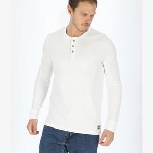 HENLEY - Long sleeved top - white HENLEY - Long sleeved top - white