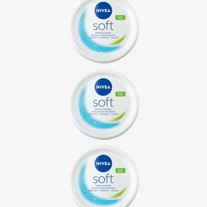 3ER SET NIVEA SOFT ERFRISCHENDE FEUCHTIGKEITSCREME 3 X 375 ML - Moisturiser - transparent