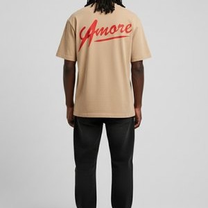 AMORE BACK PRINT HEAVYWEIGHT - Print T-shirt - washed beige AMORE BACK PRINT HEAVYWEIGHT - Print T-shirt - washed beige