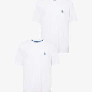 2PACK SET RUNDHALS MIT MARKANTEM BRUSTLOGO - Basic T-shirt - weiß 2PACK SET RUNDHALS MIT MARKANTEM BRUSTLOGO - Basic T-shirt - weiß