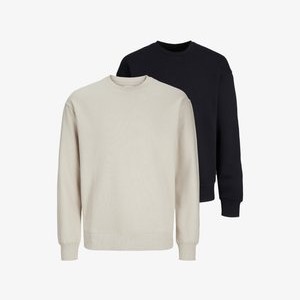 2ER PACK - Sweatshirt - schwarz creme 2ER PACK - Sweatshirt - schwarz creme