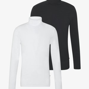 2 PACK - Long sleeved top - white/black 2 PACK - Long sleeved top - white/black