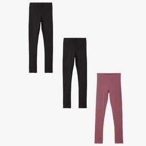 3ER STÜCK SET NKFVIVIAN - Leggings - Trousers - schwarz pink