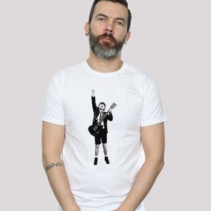 ACDC ANGUS YOUNG CUT OUT PREMIUM ROCK MUSIK BAND FAN MER - Print T-shirt - white ACDC ANGUS YOUNG CUT OUT PREMIUM ROCK MUSIK BAND FAN MER - Print T-shirt - white