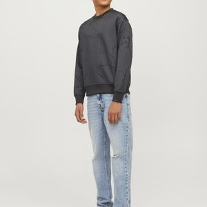 JJKEY SPORTY LOOSE CREW - Sweatshirt - asphalt JJKEY SPORTY LOOSE CREW - Sweatshirt - asphalt