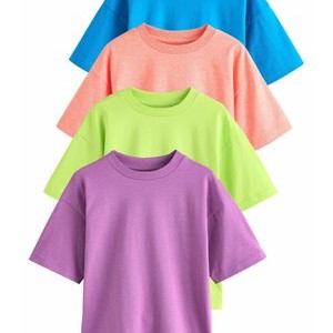 4 PACK - Basic T-shirt - blue green coral purple