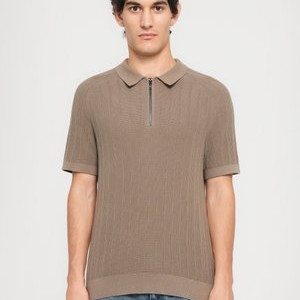 ZIP PLACKET - Polo shirt - chestnut ZIP PLACKET - Polo shirt - chestnut