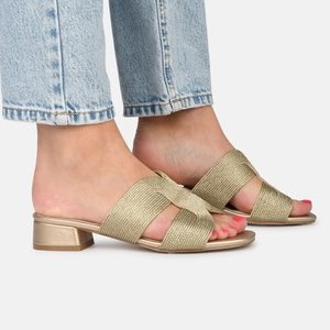 CLARA DAMES - Mules - gold CLARA DAMES - Mules - gold