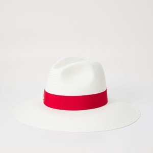SOPHIE PANAMA - Hat - sbiancato cinta rosso lampone SOPHIE PANAMA - Hat - sbiancato cinta rosso lampone