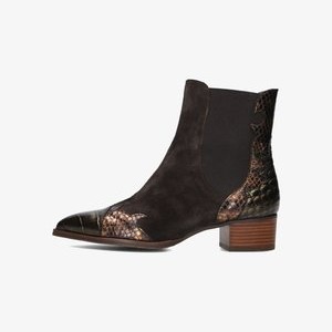 Cowboy/biker ankle boot - brons Cowboy/biker ankle boot - brons