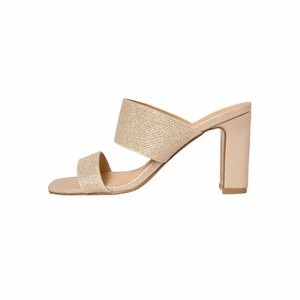 REGULAR FIT - DOUBLE BLOCK MID FIT - Heeled mules - gold REGULAR FIT - DOUBLE BLOCK MID FIT - Heeled mules - gold